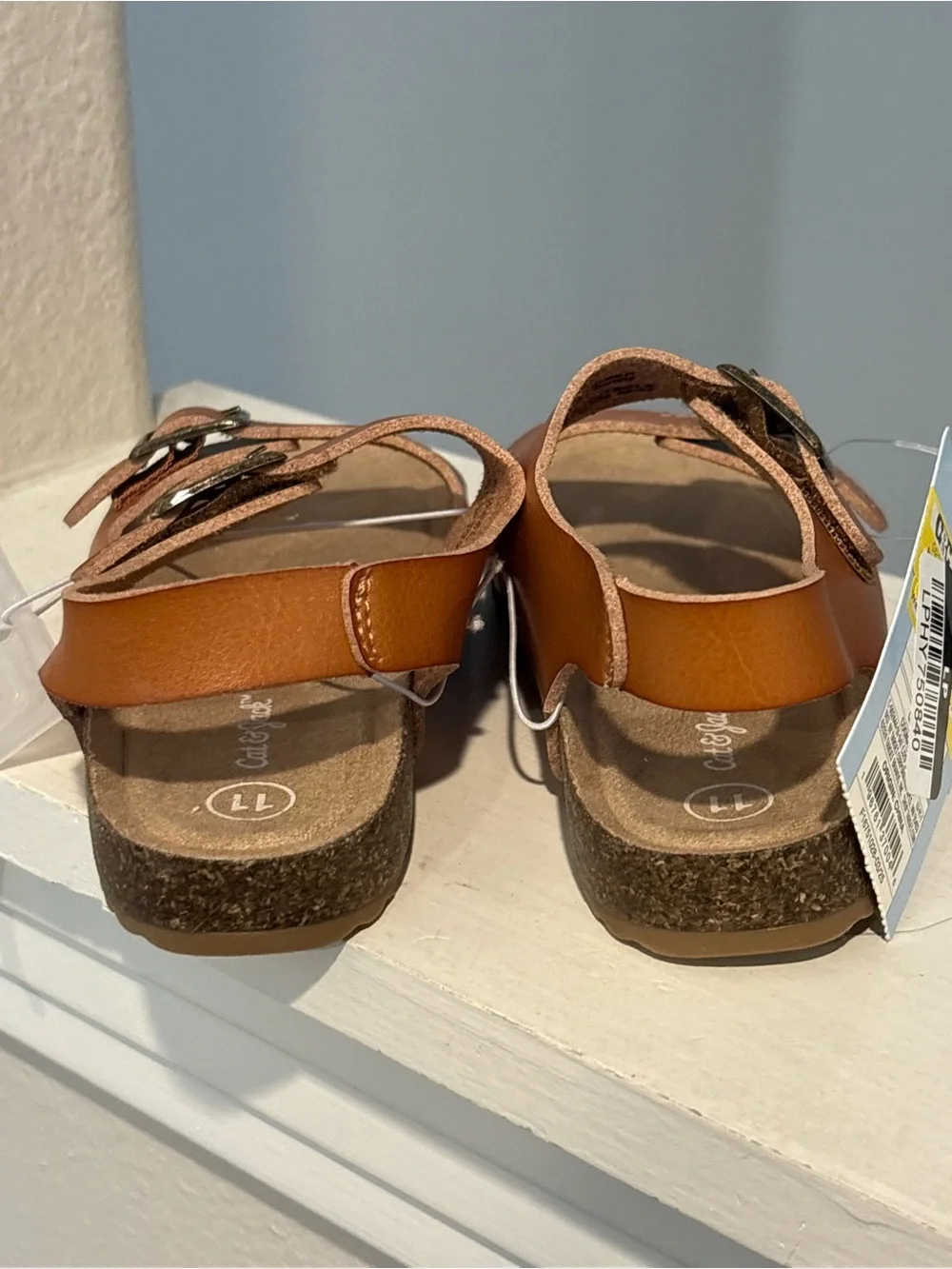 Cat and Jack Kids Cognac Reagan Hook and Loop Sandals Size 11 Toddler NWT_4